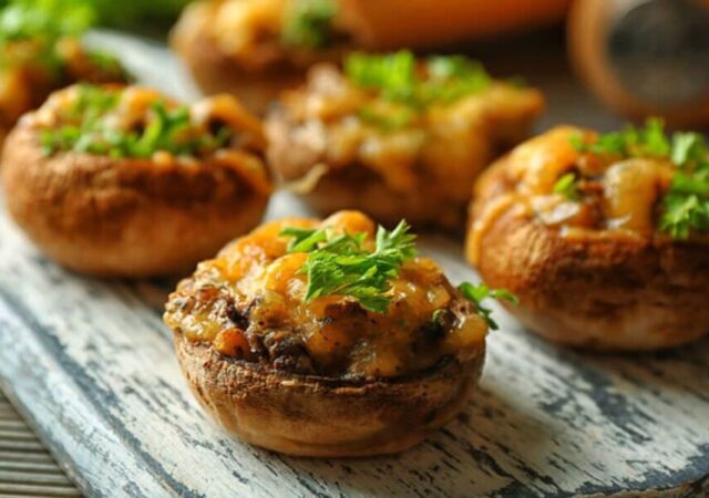 قارچ شکم پر ؛ پیش غذایی که مهمانان عاشقش می شوند