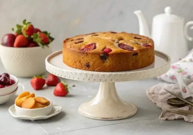 طرز تهیه کیک میوه‌ای خانگی نرم و خوشمزه برای مهمانی‌های دوستانه