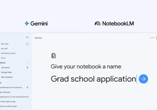 قابلیت Notebooks برای جمینای معرفی شد؛ ابزار جدید گوگل برای مدیریت پروژه‌ها