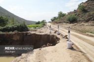 قطع شدن راه ارتباطی سراب باغ آبدانان به دلیل سیلاب