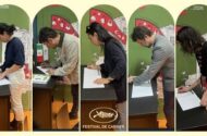 ابراز همدردی مدیر بازار کن و جمعی از مدیران سینمایی خارجی با کودکان میناب