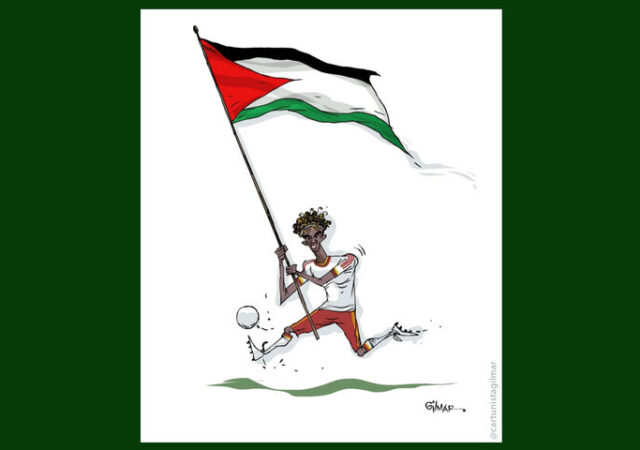 واکنش کارتونیست برزیلی به حضور یامال در فینال جام جهانی با پرچم فلسطین