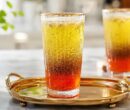 چگونه شربت خاکشیر دو رنگ درست کنیم؟ ؛ طرز تهیه شربت خاکشیر با آبلیمو و زعفران و آلبالو