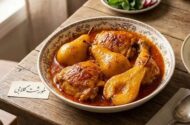 خورشت گلابی با مرغ؛ ترکیب هوشمندانه طعم‌های میوه‌ای و زعفرانی